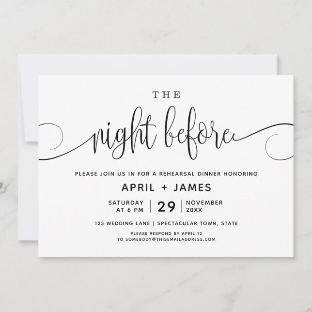 The Night Before Rehearsal Dinner Invitation (Front)