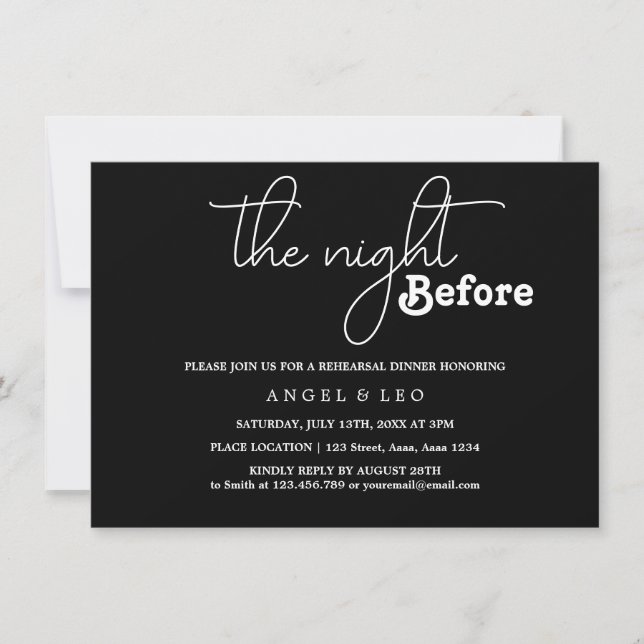  The Night Before Rehearsal Dinner Invitation Card (Front)