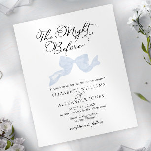 The Night Before Rehearsal Dinner Invitations Bow