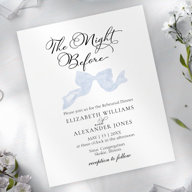 The Night Before Rehearsal Dinner Invitations Bow (Creator Uploaded)