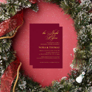 The Night Before Rehearsal Dinner Invite Burgundy