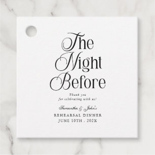 The Night Before  Rehearsal Dinner Thank You Favour Tags