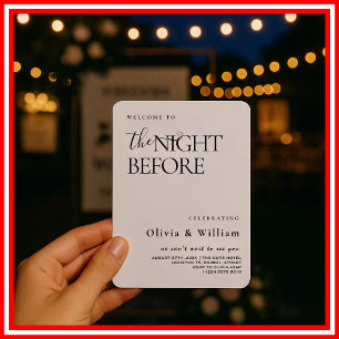 The Night Before Rehearsal Dinner Wedding Welcome Invitation