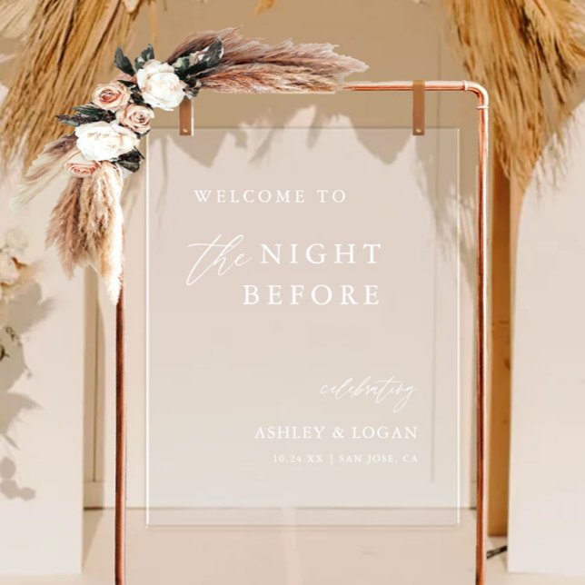 The Night Before Rehearsal Dinner Welcome  Acrylic Sign (Creator Uploaded)