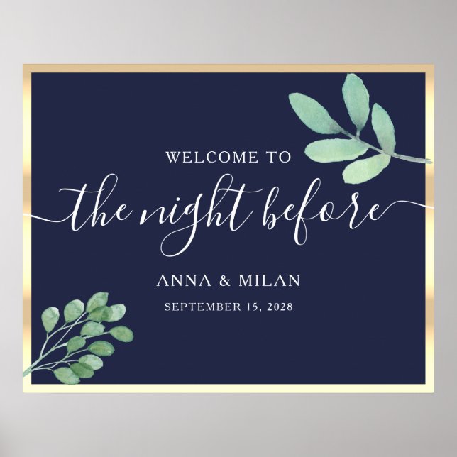 The Night Before Rehearsal Dinner Welcome Poster (Front)