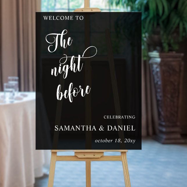 The Night Before Rehearsal Dinner Welcome Sign (The Night Before Rehearsal Dinner Welcome Sign)