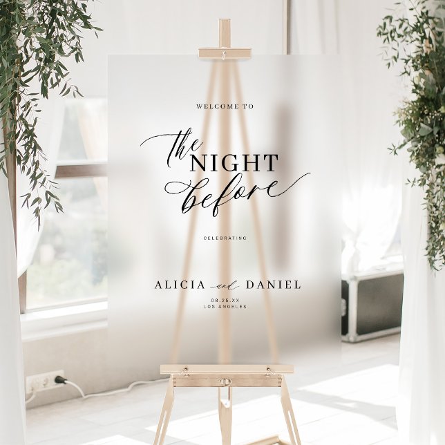 The night before rehearsal dinner welcome sign (Creator Uploaded)