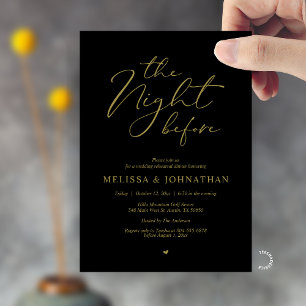 The Night Before Romantic Wedding Rehearsal Dinner Invitation