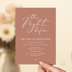 The Night Before Romantic Wedding Rehearsal Dinner Invitation