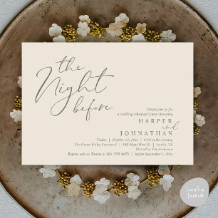 The Night Before Romantic Wedding Rehearsal Dinner Invitation