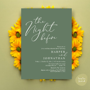 The Night Before Romantic Wedding Rehearsal Dinner Invitation