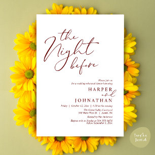 The Night Before Romantic Wedding Rehearsal Dinner Invitation