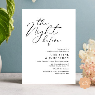 The Night Before Romantic Wedding Rehearsal Dinner Invitation