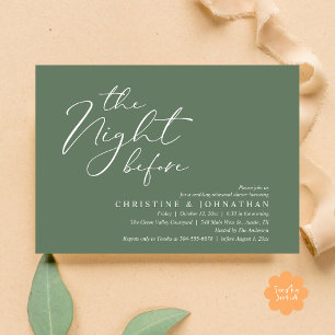 The Night Before Romantic Wedding Rehearsal Dinner Invitation