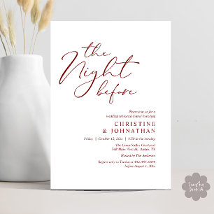 The Night Before Romantic Wedding Rehearsal Dinner Invitation