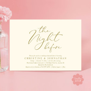 The Night Before Romantic Wedding Rehearsal Dinner Invitation