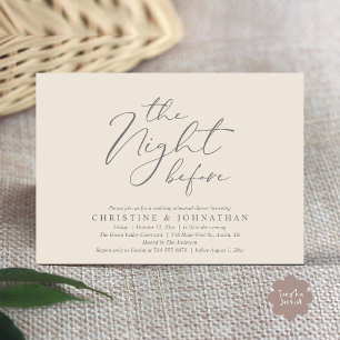 The Night Before Romantic Wedding Rehearsal Dinner Invitation