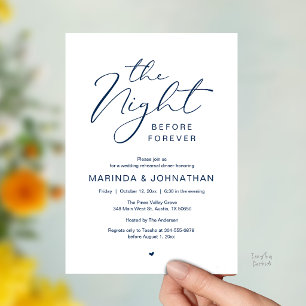 The Night Before Romantic Wedding Rehearsal Dinner Invitation