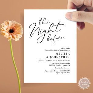 The Night Before Romantic Wedding Rehearsal Dinner Invitation