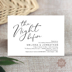 The Night Before Romantic Wedding Rehearsal Dinner Invitation