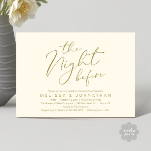 The Night Before Romantic Wedding Rehearsal Dinner Invitation
