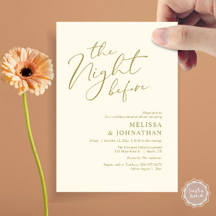 The Night Before Romantic Wedding Rehearsal Dinner Invitation