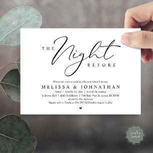 The Night Before Romantic Wedding Rehearsal Dinner Invitation