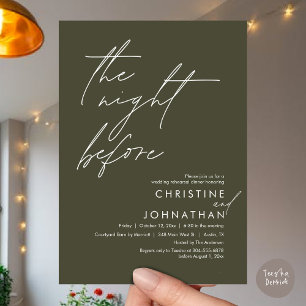 The Night Before Romantic Wedding Rehearsal Dinner Invitation