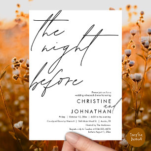 The Night Before Romantic Wedding Rehearsal Dinner Invitation