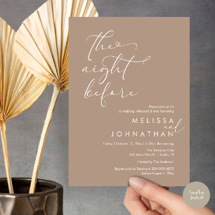The Night Before Romantic Wedding Rehearsal Dinner Invitation