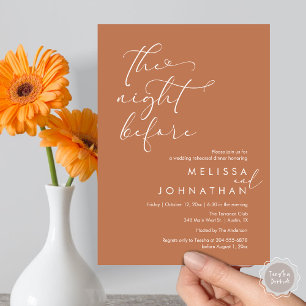 The Night Before Romantic Wedding Rehearsal Dinner Invitation