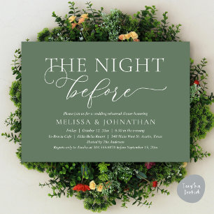 The Night Before Romantic Wedding Rehearsal Dinner Invitation