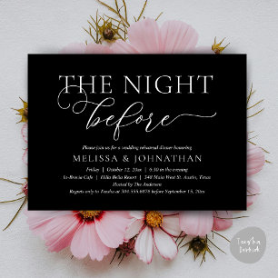 The Night Before Romantic Wedding Rehearsal Dinner Invitation