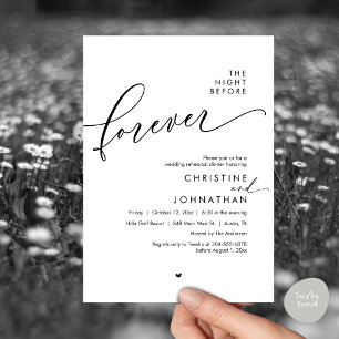 The Night Before Romantic Wedding Rehearsal Dinner Invitation