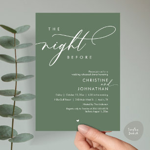The Night Before Romantic Wedding Rehearsal Dinner Invitation