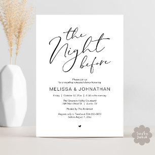 The Night Before Romantic Wedding Rehearsal Party Invitation