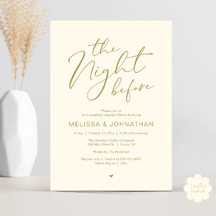 The Night Before Romantic Wedding Rehearsal Party Invitation