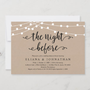 The Night Before, Rustic Kraft Rehearsal Dinner Invitation