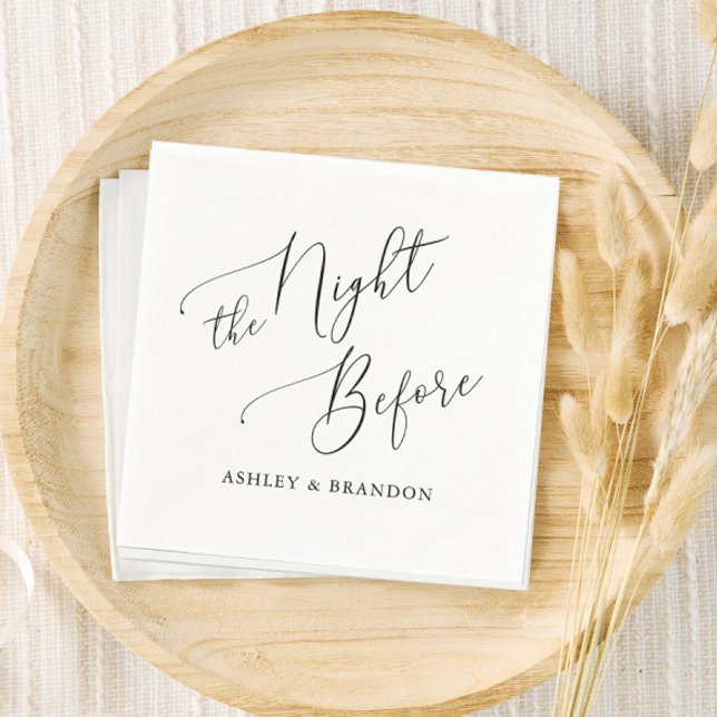 The Night Before Rustic Rehearsal Dinner Decor Napkin (Creator Uploaded)