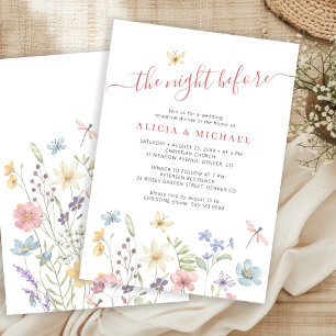 The night before rustic wedding rehearsal dinner invitation