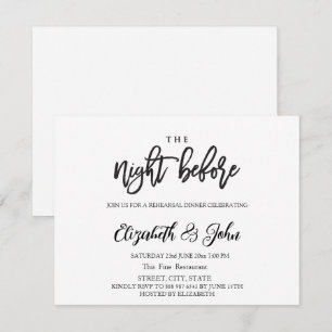 The Night Before Simple Rehearsal Dinner Invitation