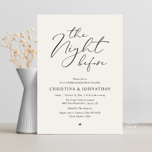 “The Night Before” Soft Linen Rehearsal Dinner Invitation