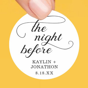 The Night Before Sticker - Rehearsal Dinner Favour