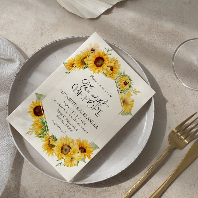 The Night Before | Sunflower Fall Rehearsal Dinner Invitation (Creator Uploaded)