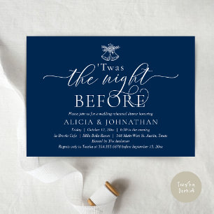 The Night Before, Twas Wedding Rehearsal Dinner Invitation