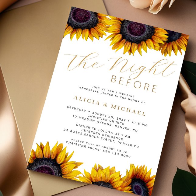 The night before wedding floral rehearsal dinner invitation (Creator Uploaded)
