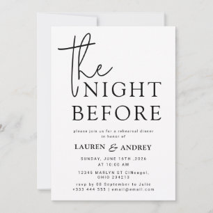 The Night Before Wedding Invitation