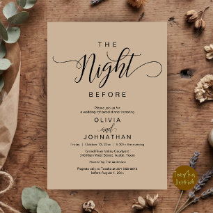 The Night Before Wedding Modern Rehearsal Dinner Invitation