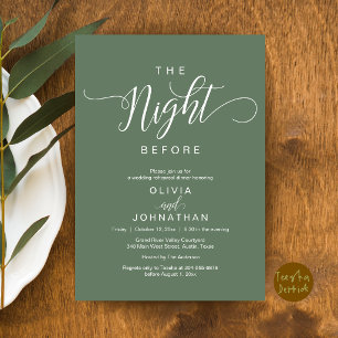 The Night Before Wedding Modern Rehearsal Dinner Invitation