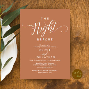 The Night Before Wedding Modern Rehearsal Dinner Invitation